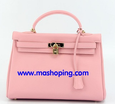 Pre-order Hermes Kelly 35 PinkGold Hardware To Leather Bag