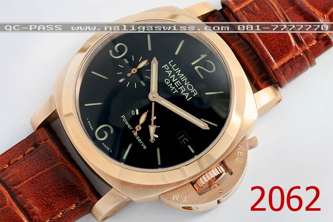 PANERAI Luminor 1950 3 Days Power Reserve GMT Rose Gold PAM321 (King Size 44mm.) ฟังก์ชั่นครบๆ หน้าปัดแสดงวันที่