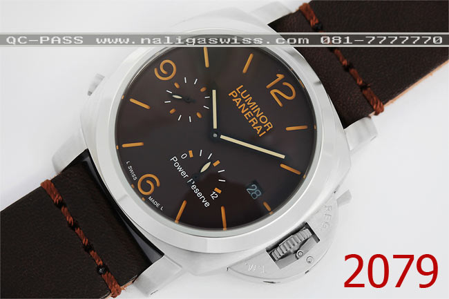 PANERAI Power Reserve Vintage (King Size 44mm.) นาฬิกาแนววินเทจ หน้าปัดสีน้ำตาล หน้าแซนวิธสองชั้น โดดเด่นด้วยหลักบอกเวลา