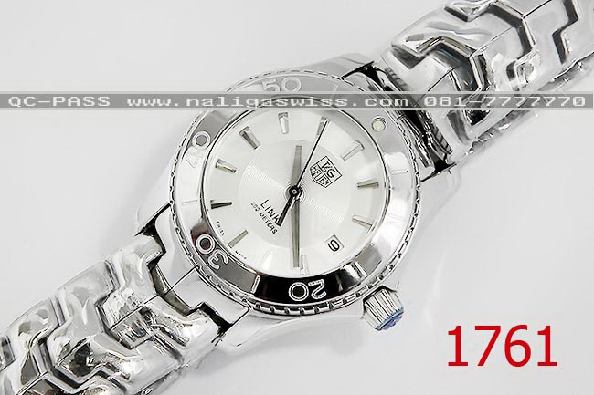 งานสวยดีทน แนะนำสำหรับคุณผู้หญิงจ้า >> TAG HEUER LINK 200 METERS หน้าปัดขาว เลขขีด รุ่นขอบหมุน ตัวเรือนเงา