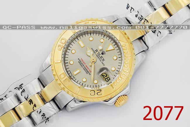 Rolex Yacht-Master Automatic Two Tone หน้าปัดเทา สลักขอบใน (Lady Size 29mm.) มีทั้งของผู้ชาย และของผู้หญิง หน้าปัดสั่งได