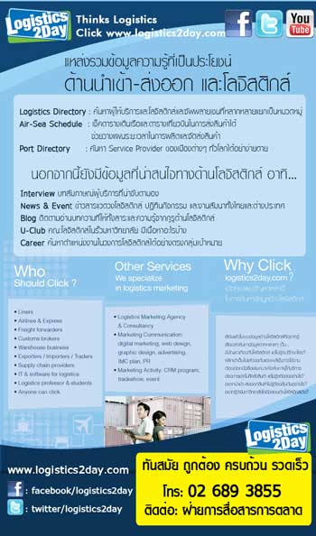 นำเข้า ส่งออก ขนส่งโลจิสติกส์ ตารางเดินเรือ I*