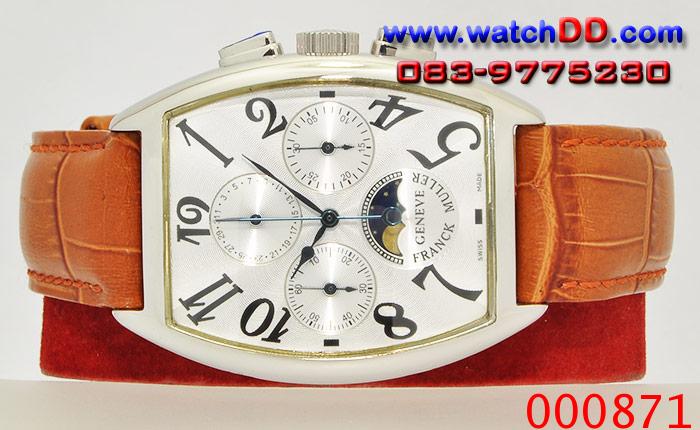 O81-O34453O  FRANCK MULLER Automatic Chronograph Moon Phases ETA7750 ไขลาน เกรดสวิส หน้าขาว