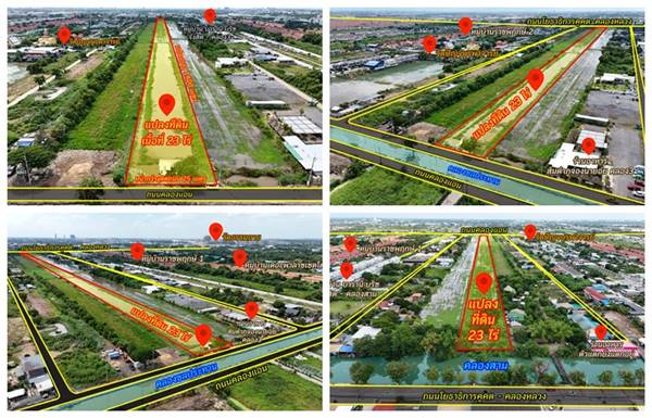 ที่ดิน 23 ไร่ คลอง 3 คลองหลวง ทำเลเด่น เหมาะลงทุนหรือพัฒนา